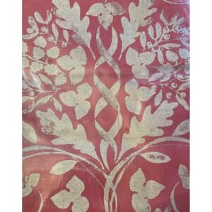 Crate and Barrel Red Christmas Garland Tablecloth 60 x 108 " New Silver Botanic‎